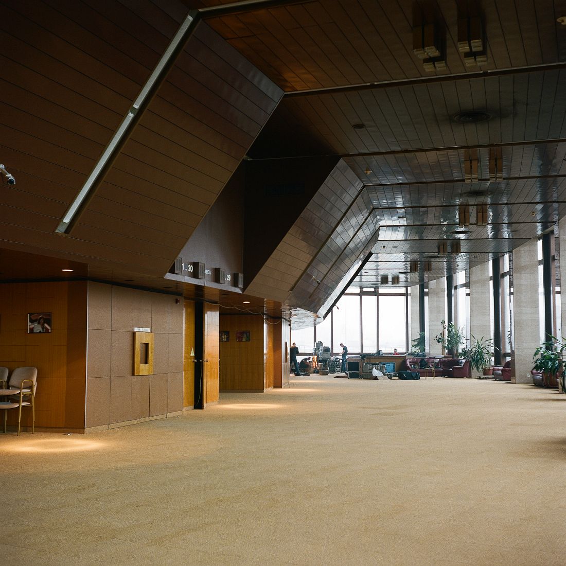 Interior of main hall at Cosmos Hotel. The hotel was completed in 1979 as the main facility for tourists and also hosted one of the Olympic press-centres.