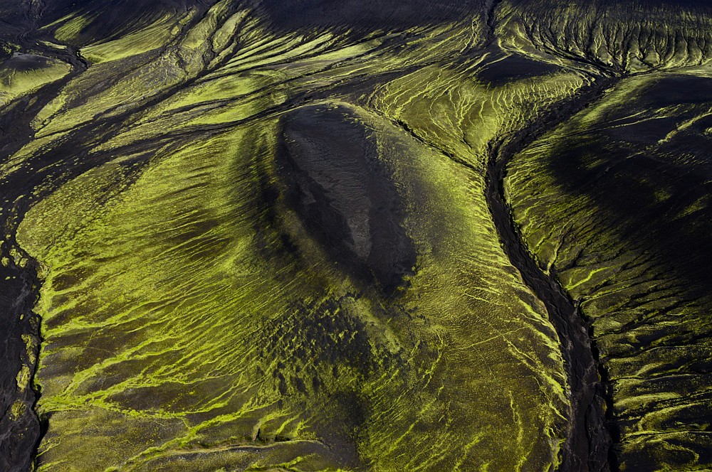Moosbewachsene Vulkanlandschaft, Veidivötn, Island