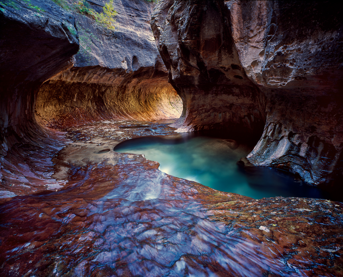 Looking downtream through The Subway, Left Fork, North Creek, Zion National Park, Utah